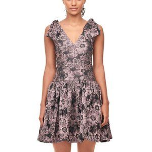 Rebecca Taylor Floral Jacquard Bow Dress Size 6